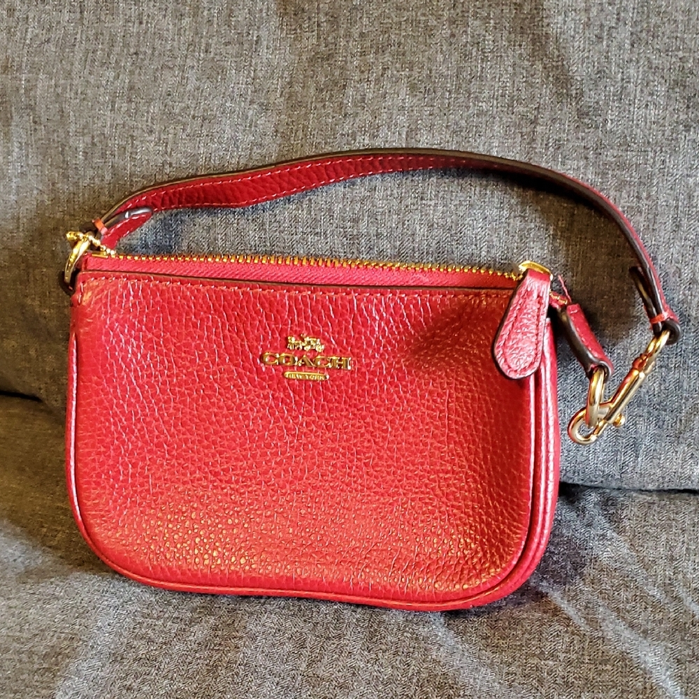 Coach Red Leather Wristlet
